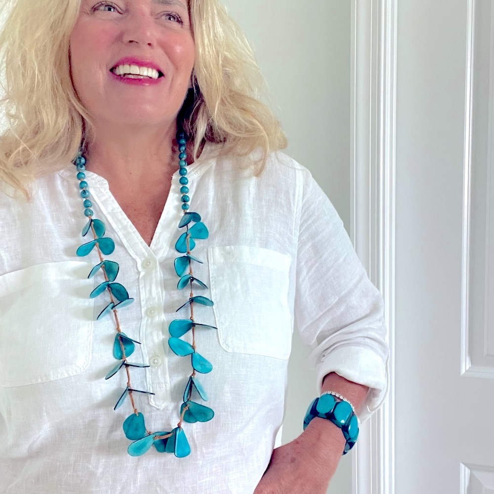 TAGUA Necklace Artisan Handmade Tagua colorful unique statement jewelry boho nwt